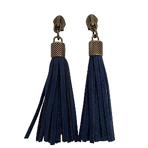 Chaveiro Tassel-2Uni- Ouro Velho/ Marinho