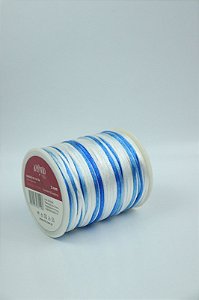 Cd001-2Mm-Cordão De Cetim Azul Branco /182