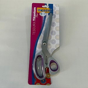 Tesoura Titânio Cabo Borracha 23,5cm OK-004 9,5" - Okachi