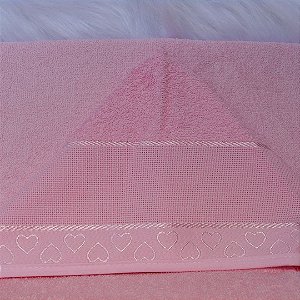 Toalha De Banho Com Capuz Baby Love Cor Rosa