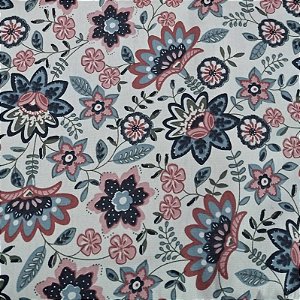 Tricoline Jardim Florido 100% Algodão Fuxicos E Fricotes Rt361