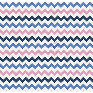 Tricoline Chevron Cor 11 100%Algodão Tt200526 (Marinho Com Rosa)