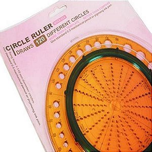 Régua Circular Plástico Modelista Laranja Mtcr-01A Circle Ruler