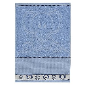 Toalha De Lavabo Felpudo Baby Kids Tema Animais Azul