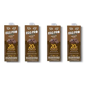 Clara de Ovo Pasteurizada Sabor Chocolate  EGG PRO (Kit com 4 Litros)