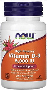 VITAMINA D-3 5.000UI 240 SOFTGEL - NOW FOODS