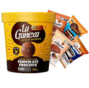 PASTA DE AMENDOIM LA GANEXA 1,005GR CHOCOLATE CROCANTE + 2 ALFAJOR