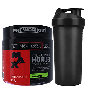 HÓRUS PRÉ TREINO 150GR MAÇA VERDE + COQUETELEIRA