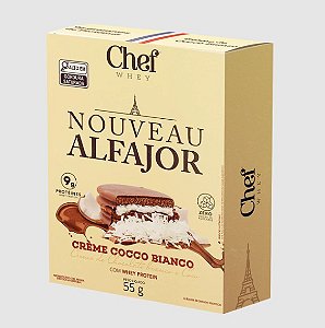 ALFAJOR CHEF WHEY CREME DE CHOCOLATE BRANCO E COCO 55G