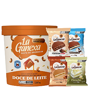 PASTA DE AMENDOIM DOCE DE LEITE COM CASTANHA 1,005 KG - LA GANEXA