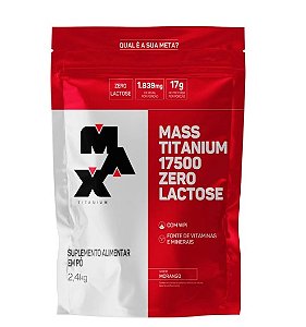 HIPERCALÓRICO MASS TITANIUM 17500 ZERO LACTOSE 2,4K MORANGO