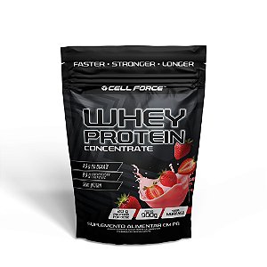 Whey Protein Concentrate 900g Refil Morango - Cell Force