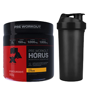 Hórus Pré Treino 300gr Citrus + Coqueteleira