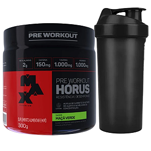 Hórus Pré Treino 300gr Maça Verde + Coqueteleira