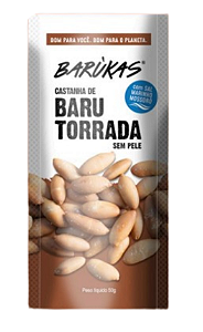 Castanha de Baru Torrada Sem Pele Com Sal  50g - BARÚKAS