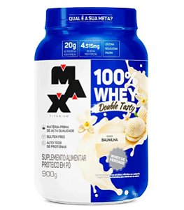 100% Whey Double Tasty Baunilha 900gr - Max Titanium