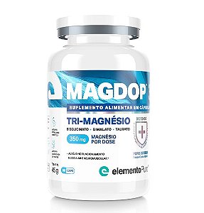 Magdop Tri-Magnésio  Bisglicinato - Dimalato - Taurato 90 Caps -  Elemento Puro