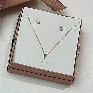 Conjunto Pontinho de Luz - Dourado - Semijoia