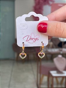 Brinco Argola Dourado Cravejado - Semijoia