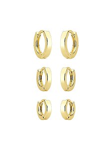 MIX DE BRINCOS ARGOLA | BANHADO A OURO