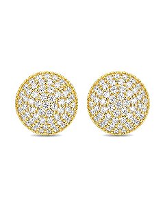 BRINCO MEIO CIRCULO CRAVEJADO | BANHADO A OURO