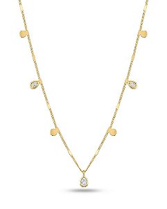 CHOKER MEDALHINAS E ZIRCÔNIAS GOTA | BANHADO A OURO