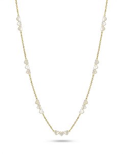 CHOKER PEROLA CORACAO NO ELO PORTUGUES | BANHADO A OURO