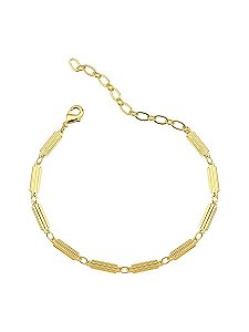 PULSEIRA PLAQUINHA TRABALHADA | BANHADO A OURO