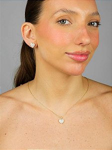 COLAR CHUVEIRO CORACAO | BANHADO A OURO