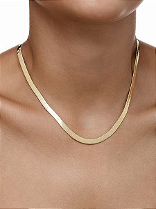 COLAR MALHA FITA 5MM 40CM | BANHADO A OURO