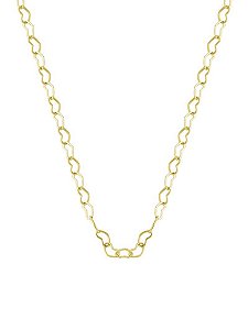 COLAR DOURADO DE ELO CORACAO 50 CM