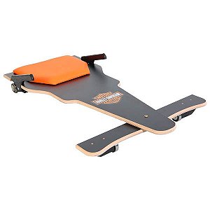 Carrinho de Rolimã F1 Preto e Laranja em MDF