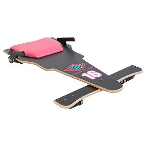 Carrinho de Rolimã F1 Preto e Rosa 16 em MDF