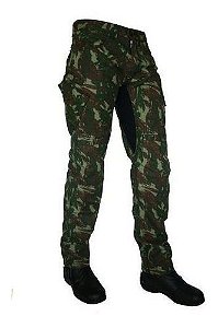 Calça Jeans Motociclista Hlx Defender Camuflada Verde - Masc