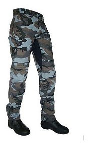 Calça Jeans Motociclista Hlx Defender Camuflada Cinza Tam 50