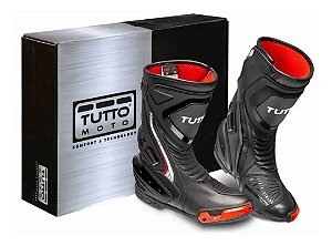 Bota Motoqueiro Impermeavel Masculina Cano Curto Em Couro  Cor:Preto;Tamanho:36