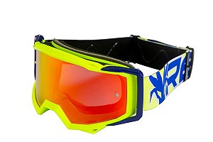 Óculos Motocross Red Dragon Storm Espelhado 3 Espumas Amarelo Neon