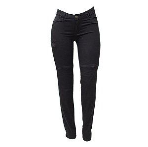 Calça Jeans Moto Feminina HLX Slim Preta - Tam. 48