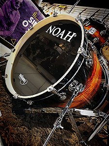 Bateria Acústica Noah Dc5 Orange Fade Bumbo 20"10"12"14"14" com ferragens