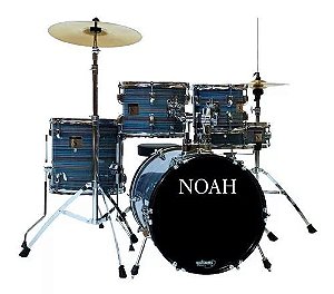 Bateria Acústica Noah Sc 5 Bumbo 16 Completa Funny Striped
