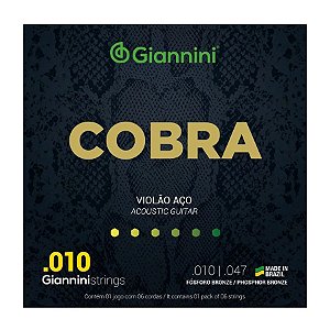 Encordoamento Violão Aço Giannini Fósforo Bronze 0.10  Geeflef 80/15