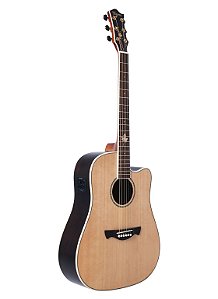 Violao Folk Tagima EQ Aço T/Spruce Solido B/S Black Walnut Vancouver Natural