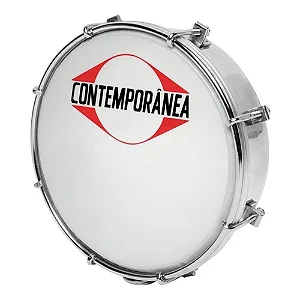 Tamborim Al Branco C/Gliter  06" POL  Contemporânea NY  CR