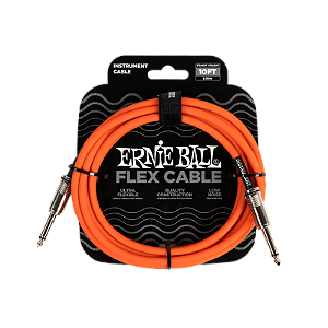 Cabo Ernie Ball P10  Reto Laranja 3,04 Metros Flex P 06416