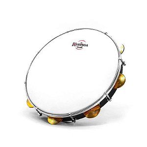 Pandeiro Torelli Kuringa 12" Formica Preta Platinela Latao Kp 120 Pr