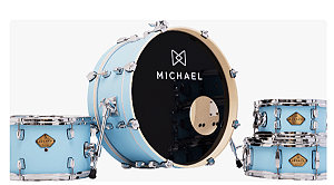Bateria Michael Legacy Slim Compacta Vintage Blue 20x8", tom 10", surdo 13" e caixa (Shell Pack)