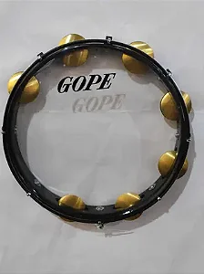 Pandeiro Gope 644 G2 11' 8 Afinações Prata Preto Pele Cristal (644G2PP)