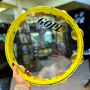 Pandeiro Gope 648 G2 13' 9 Afinações Prata Amarelo e Amarelo Pele Cristal (648 G 2 AMAM)