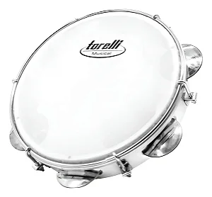 Pandeiro Torelli Injetado Branco Tp 809 BC Pele Leitosa 08'