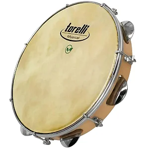 Pandeiro Torelli 10" Vegano Injetado Tp 349 Natural Pele Animal Sintetica